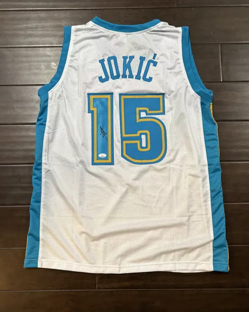 Nikola Jokic Autographed Custom Denver Nuggets Throwback Jersey JSA COA Signed