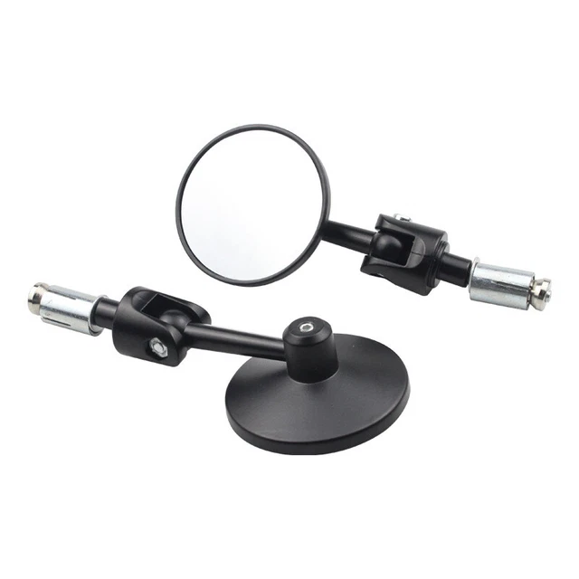 7/8" Round Motorcycle Moped Bar End Mirror Handlebar Rearview Mirror Adjustable
