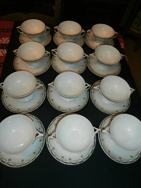 12 tasses et sous tasses a café porcelaine de limoges tressemannet vogt
