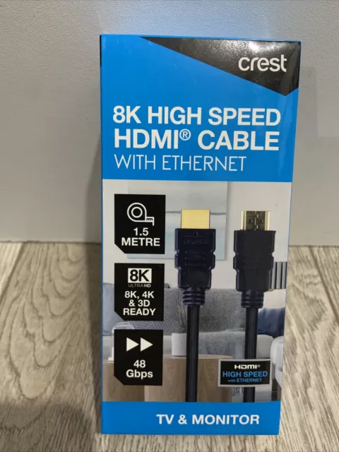 Crest 1.5m 8K High Speed HDMI Cable With Ethernet For TV And Monitor CC8HDMIE15