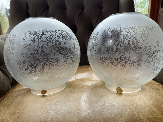 VV Etched Glass shades 8" TWO 2