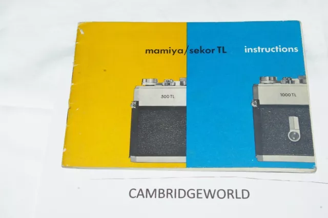 Mamiya 500Tl 1000Tl Cameras Instruction Manual Guide Book Genuine Original