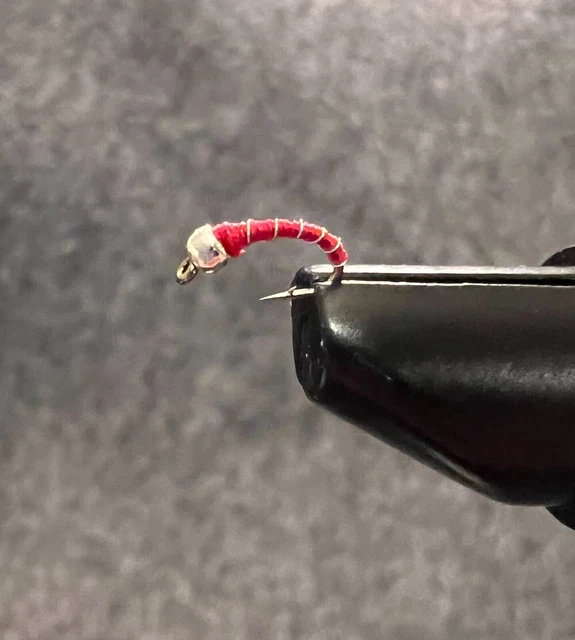 One Dozen (12) Zebra Midge Red Bead Head Fly Fishing Flies Choose Size