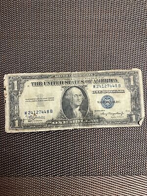 1935 A $1 (One) Dollar Bill  Silver Certificate  *Blue Seal* W24127448B