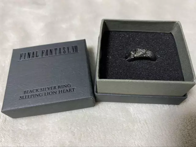 Final Fantasy VIII Sleeping Lionheart Black Silver Ring Size JP13 US6.5