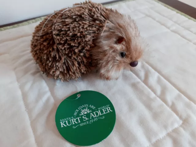 Kurt Adler Hedgehog Porcupine Fur Ornament New with Tag Attached