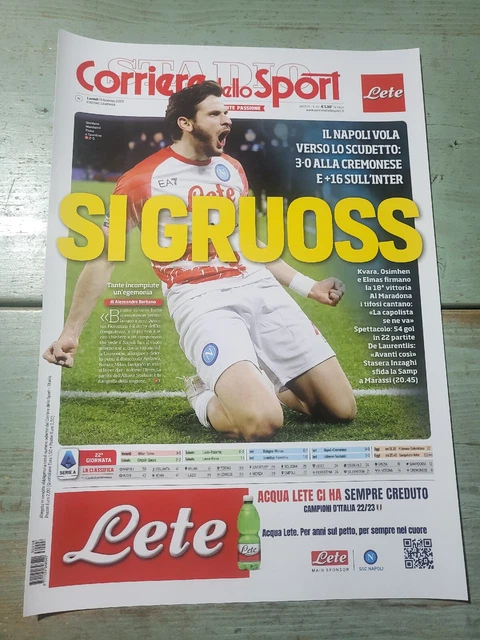 KVARATSKHELIA Poster NAPOLI 3° SCUDETTO Corriere Sport SI GRUOSS KVARADONA 2023