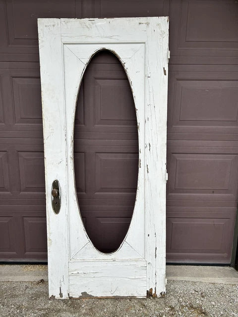 Antique Vintage Carved Wood Entry Door 11