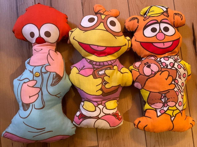 Jim Henson Muppet Babies - Beaker, Scooter, Fozzy Pillow Doll Stuffed Plush 1985