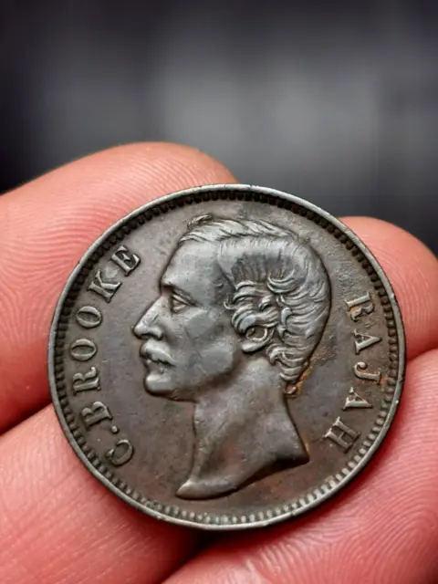 SARAWAK, 1 Cent Sarawak Rajah J. Brooke 1885 ! 9,58 g