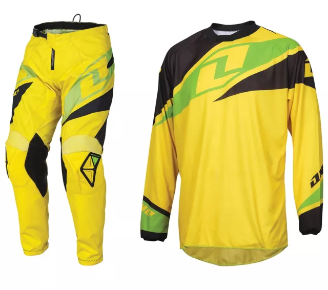 ONE INDUSTRIES KIT ATOM MOTOCROSS MX YELLOW enduro black pants jersey trousers