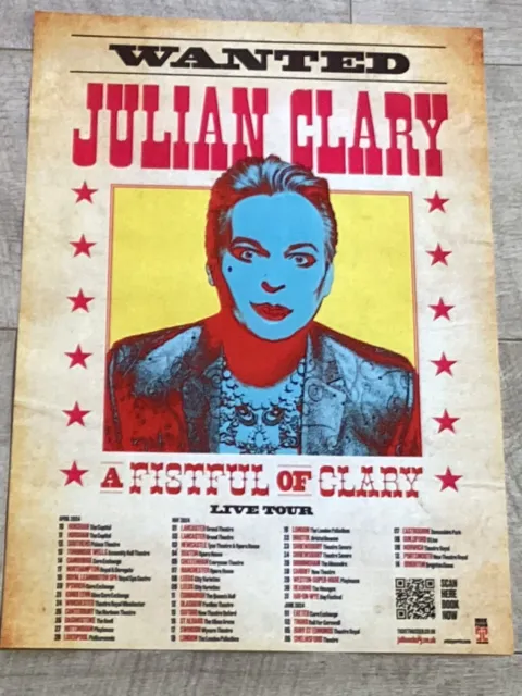 Julian Clary - UK Tour 2024 A Fistful Of Clary live show memorabilia gig poster!