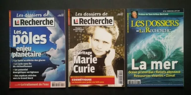 Les Dossiers de la Recherche Lot 2 Hors Série & 1 Trimestriel 2009/2011/2012 TBE