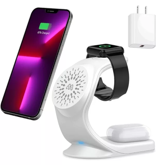 3 in 1 Magsafe Compatible Wireless Charging Station iPhone/Watch/Airpods+Adapter