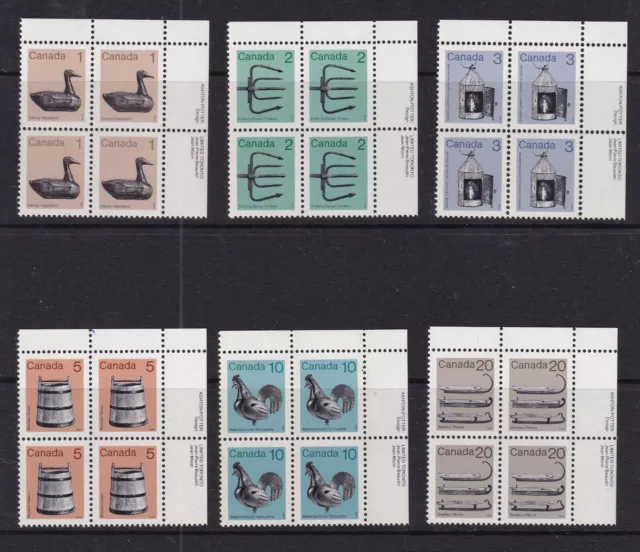 Canada Mint Stamps in Plate Blocks of 4 Sc#917-922 MNH