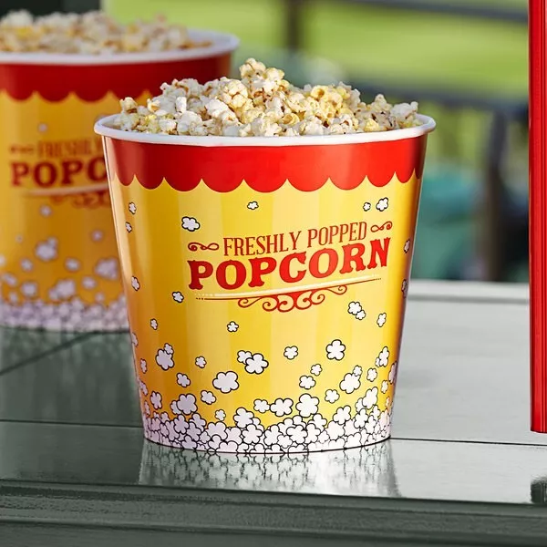 (150-Pack) 170 oz. Round Paper Movie Theatre Concession Popcorn Cups