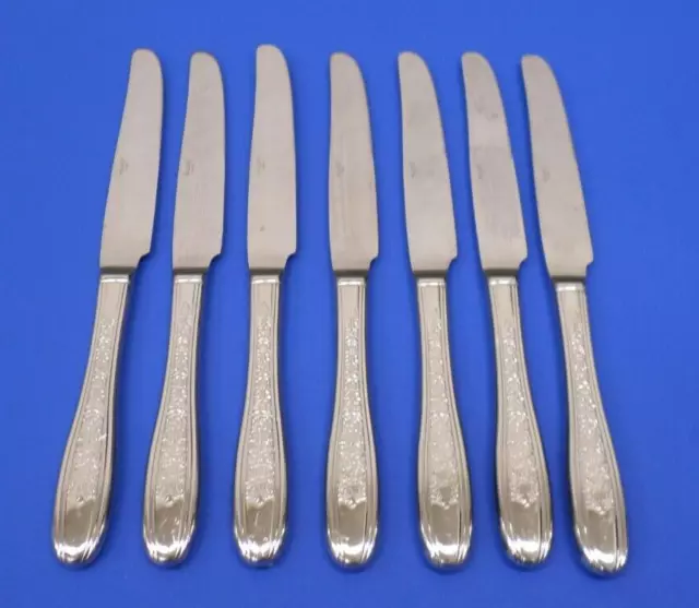 7 - Wallace LAUREATE Glossy Floral 18/10 Stainless Korea Flatware DINNER KNIVES