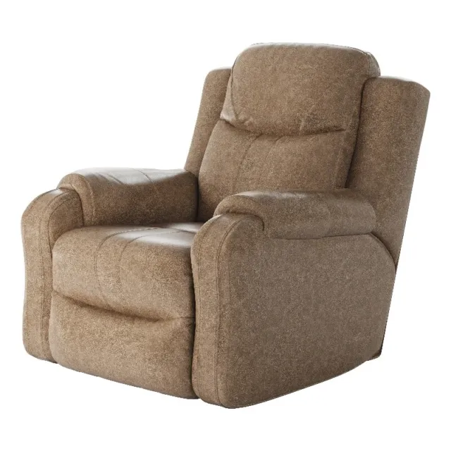 Southern Motion Marvel Leather Rocker Recliner with Power Headrest in Brown