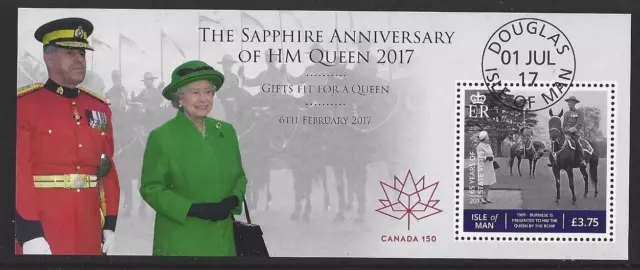 Île De Man 2017 Saphir Anniversaire De Sm Thequeen Canada Surimpression Fine D'occasion