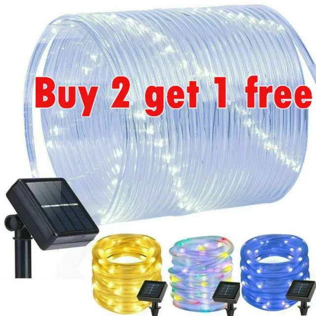 Solar String Lights Outdoor Rope Lights 100 LED For Garden Fence Yard Party Deco