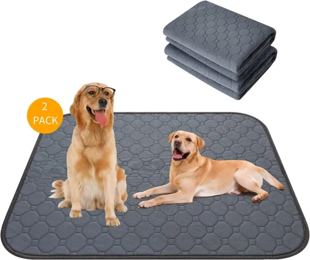 Quick-Dry Washable Pee Pads for Dogs - 2-Pack Superior Reusable Puppy Pads Pet
