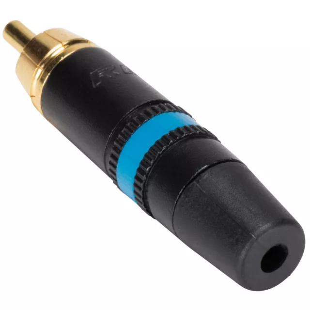 Rean NYS373-6 RCA Plug Connector Black with Blue Indicator 2