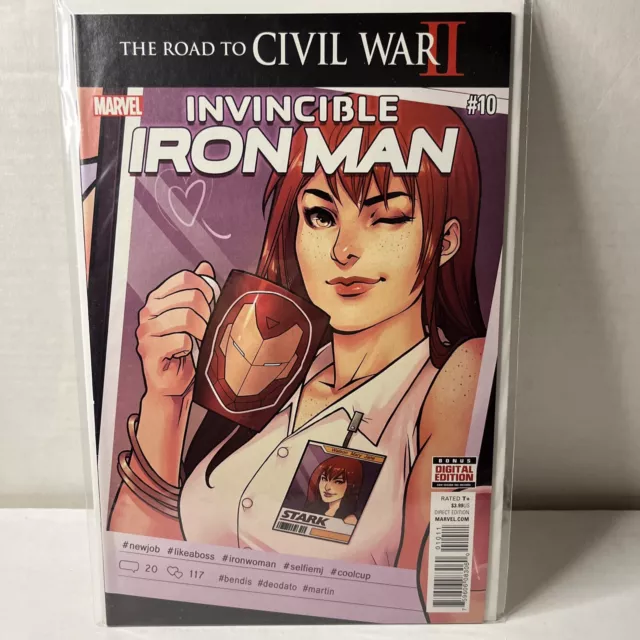 Marvel Invincible Iron Man #10 2016 (2nd appearance of Riri Williams Ironheart)