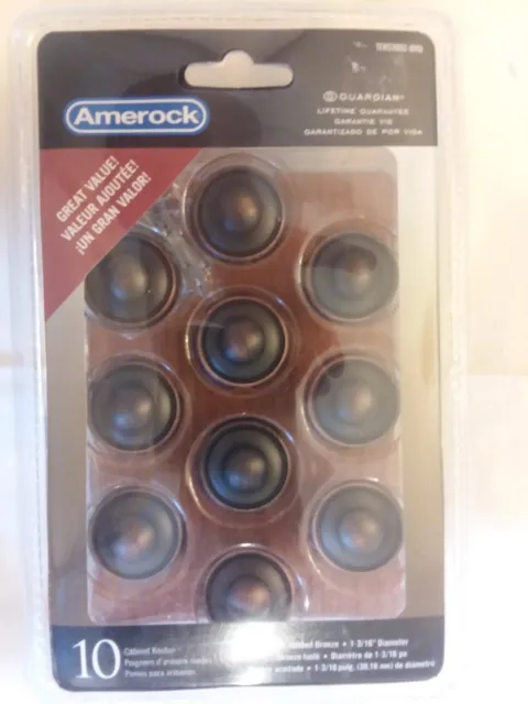 2x Amerock Corp. 10 Pack each 1-3/16" Orb Knob TEN53002ORB