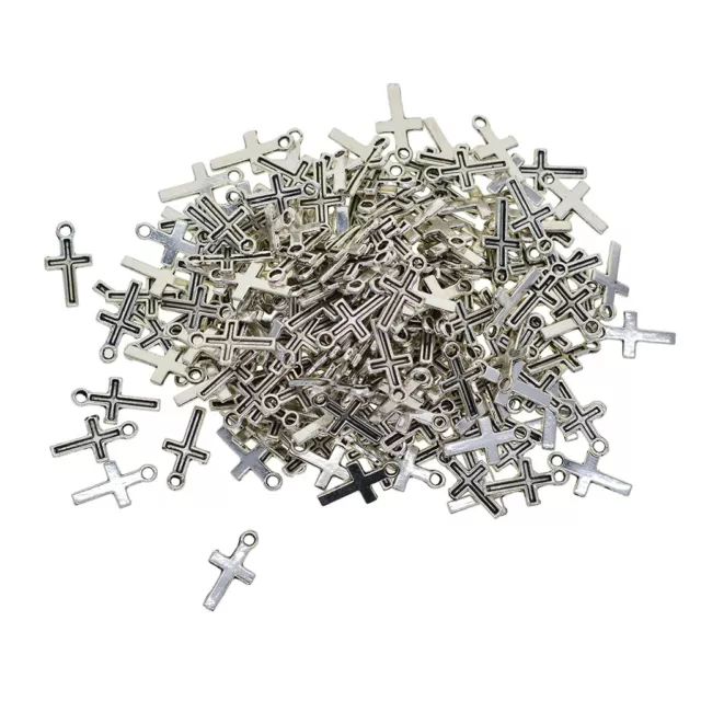 200 Stk Tibetischen Silber Kreuz Form Charms Anhänger Für DIY Schmuck Machen