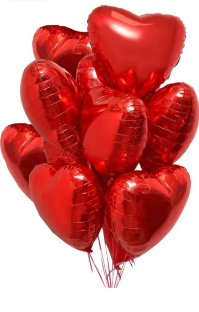 Saint Valentin 25 Ballon Coeur Rouge Hélium Décoration Romantique