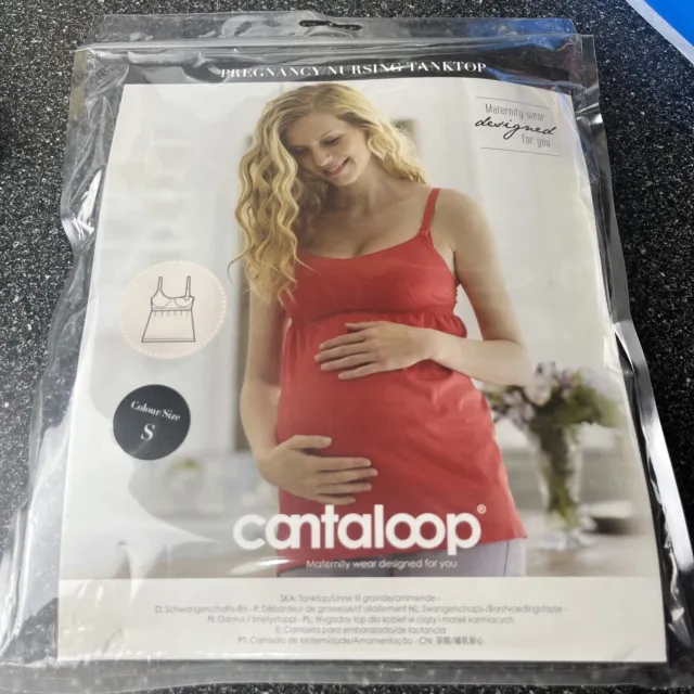 NUEVO Cantaloop Embarazo Chalecos Tanque Sujetador Top NEGRO Maternidad Talla Pequeña