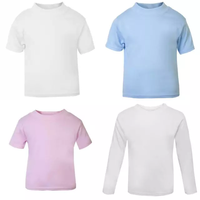 Plain 100% Cotton Blank Toddler T-Shirt Short Sleeve Boys Girls