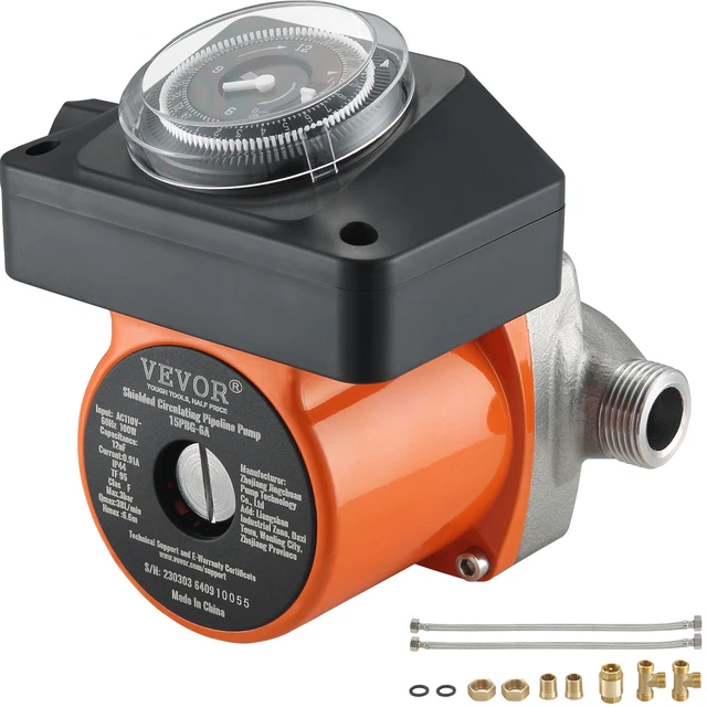 VEVOR 100W Hot Water Circulation Pump Stainless Steel Domestic Circulator Pump