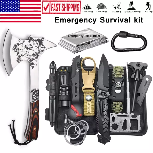 Camping Axe Survival Kit Outdoor Tactical Hunting Hatchet Gear EDC Emergency Set