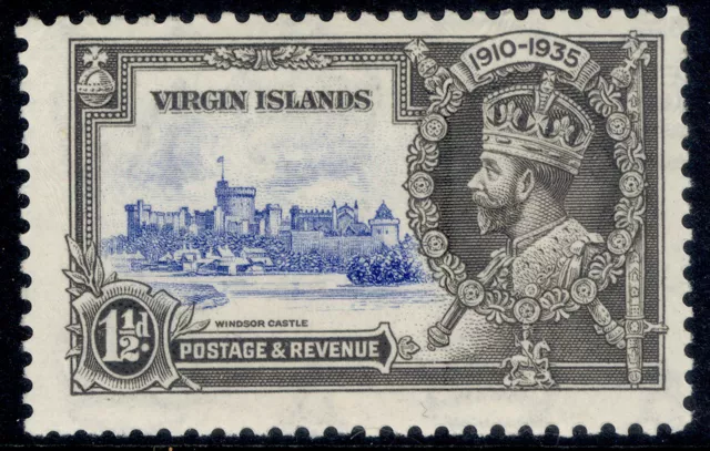BRITISH VIRGIN ISLANDS GV SG104, 1½d ultramarine & grey SILVER JUBILEE, M MINT.