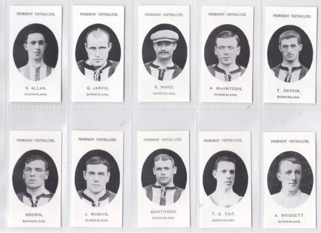 Taddy -Prominent Footballers Sunderland - Full Set Soccer Reprint Cards