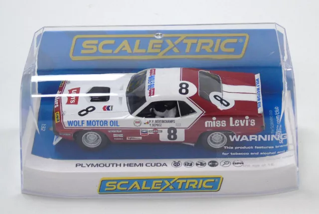 Scalextric Slot Car Plymouth Hemi Cuda Spa 24h 1973 1:32 Scale C4247 New Boxed