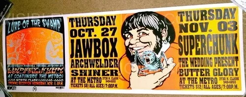 Jawbox Poster w/ Superchunk 1994 Concert