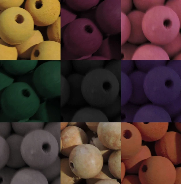 20mm Macrame Large 5mm Hole Round Rustic Rose Wood Beads You Design Them