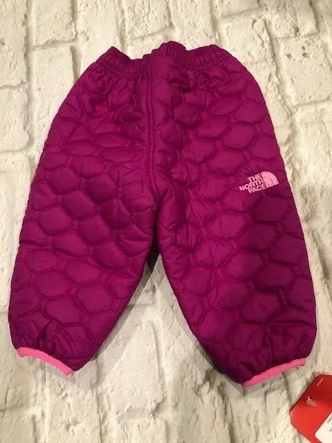 NWT North Face Infant Reversible Perrito Puffer Pants sz 3-6 MOS Pink 17075 / 76