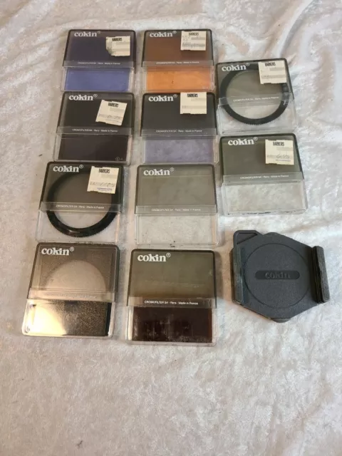 Lote de 10 filtros de cámara Cokin Cromofilter SA lentes hechos en Francia en estuches
