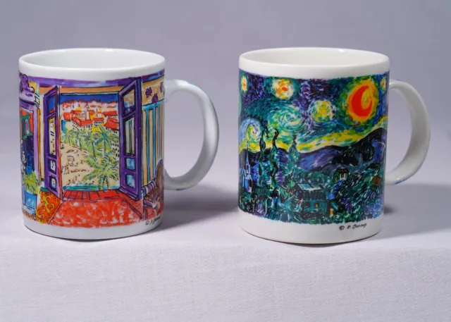 Set of 2 Chaleur Masters Collections Mugs Vincent Van Gogh & R. Dufy BRAND NEW