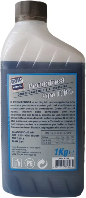 5 Litri Liquido Antigelo  Blu Refrigerante Concentrato Roil 2
