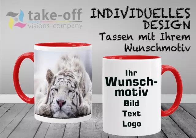 ✅ Tassendruck, individuelle Fototassen, Tasse mit Logo, viele Farben wählbar ✅