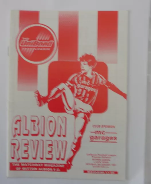 Witton Albion V Leek Town 8/1/1997 Unibond Football League - Premier Division