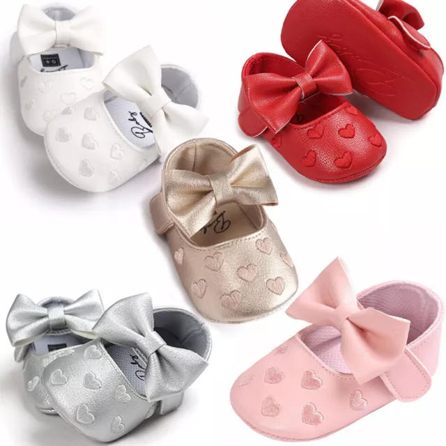 Newborn Baby Shoes Moccasins Girl Shoes Bow Fringe First Walkers Footwear UK