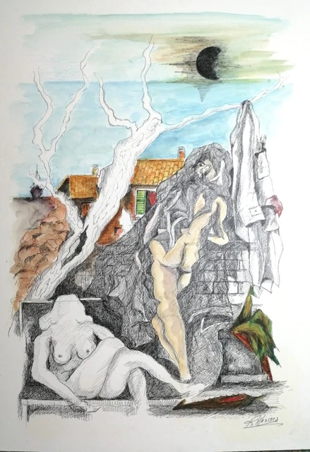 Tecnica mista originale di Romeo Mesisca 35x50 (2023)