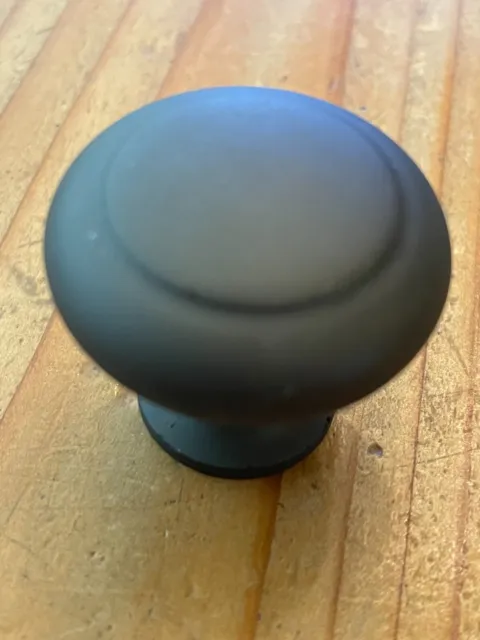 PAIR Of Oil Rubbed Bronze Button Mushroom Cabinet Knobs ~ 1-1/4 Inch Diameter
