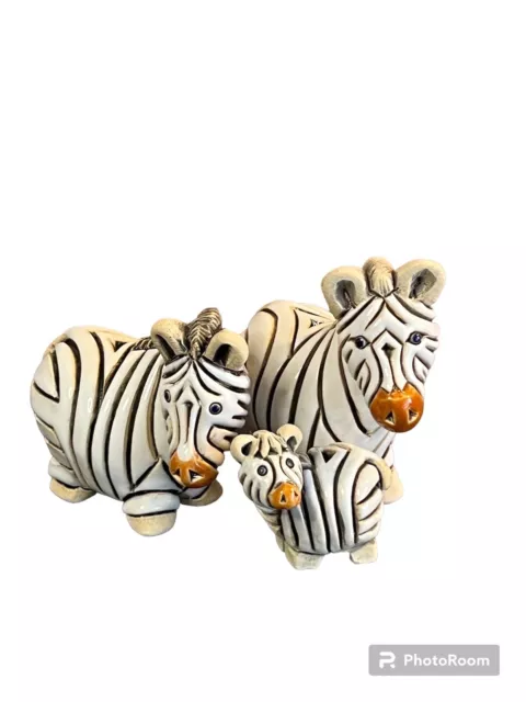 artesania rinconada Set Of 3 Zebra Figurines