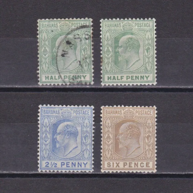 BAHAMAS 1906, SG #71-74, CV £53, Wmk Mult Crown CA, part set, MH/Used